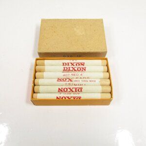 12 Vintage Dixon Mechanical Pencil Thin Leads 402 Red 4" Wood Tubes